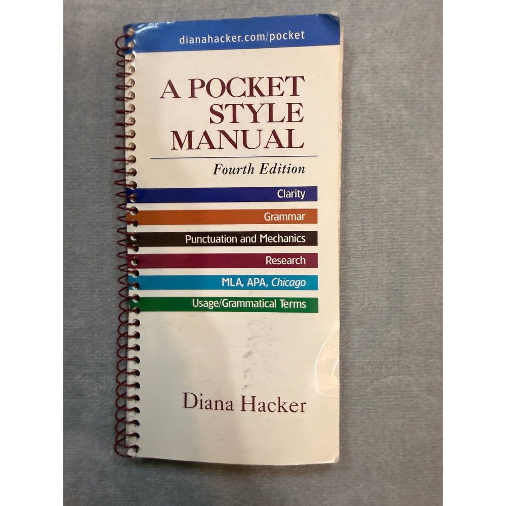A Pocket Style Manual Diana Hacker 4th Edition Textbook 9780312406844